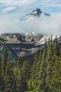 Vertical shot of Little Tahoma peak at Mount Rainier