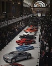 Vertical shot of a lot of supercars at the Royal Exhibition Building, Melbourne, Australia Royalty Free Stock Photo