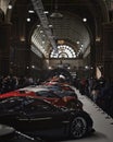 Vertical shot of a lot of Supercars at the Royal Exhibition Building, Melbourne, Australia Royalty Free Stock Photo