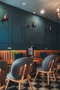 Vertical shot of the luxurious interior of a cafe bakery in Ho Chi Minh City, Vietnam