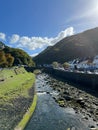 Vertical shot of the Lynton & Lynmouth (Little Switzerland) harbor in England