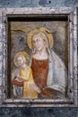 Vertical shot of madonna and child in Sant\'Apollinare in Classe at Ravenna, Italy