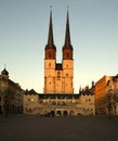 Vertical shot of Marktkirche Unser Lieben Frauen church in Halle, Saxony-Anhalt, Germany