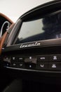 Vertical shot of the Maserati Levante Interior signature below the infotainment system