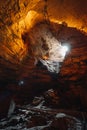 Vertical shot of a massive Bats Cave in the Carlsbad Caverns National park in Eddy County,New Mexico