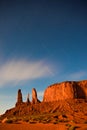 Vertical shot of the massive rocks in Monument Valley Navajo Tribal Park, Arizona, USA. Royalty Free Stock Photo