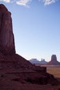 Vertical shot of the massive rocks in Monument Valley Navajo Tribal Park, Arizona, USA. Royalty Free Stock Photo