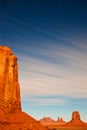 Vertical shot of the massive rocks in Monument Valley Navajo Tribal Park, Arizona, USA. Royalty Free Stock Photo