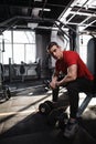 Mature male athlete working out at the gym Royalty Free Stock Photo