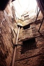 Vertical shot of the medieval building wall in the Fez city, Morocco Royalty Free Stock Photo