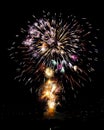 Vertical shot of the mesmerizing exploding fireworks in the night sky