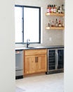 Vertical shot of a minimalistic kitchen interior