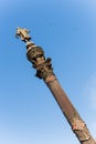 Vertical shot of the Mirador de Colom in Barcelona Spain