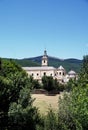 Vertical shot of monastery of El Paular RascafrÃÂ­a in Spain Royalty Free Stock Photo