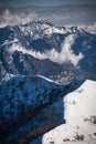 Vertical shot of the Monte Resegone in Lecco, Italy in winter Royalty Free Stock Photo