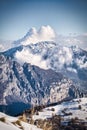 Vertical shot of the Monte Resegone in Lecco, Italy in winter Royalty Free Stock Photo