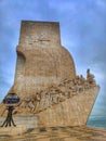 Vertical shot of the Monument of the Discoveries located in Lisbon, Portugal