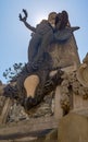 Vertical shot of a monument in front of the Bellas Artes museum in Santiago do Chile