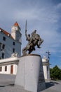 Vertical shot of the Monument of King Svatopluk I at Honorary Courtyard at Bratislava