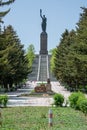 Vertical shot of the monument Mother Armenia on a sunny day in Gyumri, Armenia