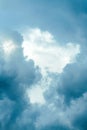 Vertical shot of moody sky with dramatic clouds in spring, weather forecast and climate change background Royalty Free Stock Photo