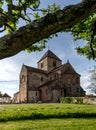 Vertical shot of Munster Schwarzach church in Rheinmunster, Germany