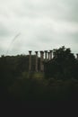 Vertical shot of the National Capitol Columns in the United States