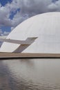 Vertical shot of the National Museum of the Republic and its entrance in Brasilia, Brazil Royalty Free Stock Photo