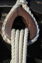 Vertical shot of nautical ropes