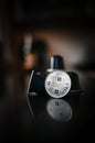 Vertical shot of nespresso capsules on a dark blurred background