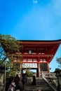 Vertical shot of the Niomon Gate of Kiyomizu-Dera temple in Kyoto, Japan Royalty Free Stock Photo