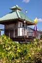 Vertical shot of number 18 Lifeguard station on the Boca Raton, FL beach