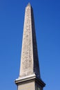 Vertical shot of the Obelisk of Luxor at the center of the Place de la Concorde, Paris