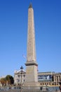 Vertical shot of the Obelisk of Luxor at the center of the Place de la Concorde, Paris