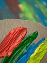 Vertical shot of a oil paint swiped on a canvas Royalty Free Stock Photo