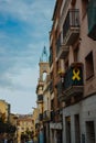 Vertical shot of the old architecture of Barcelona, Spain. Royalty Free Stock Photo