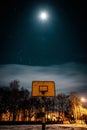 Vertical shot of an old basketball basket Royalty Free Stock Photo