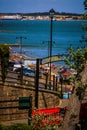 Vertical shot of an old coastal village. Shanklin Chine, on the Isle of Wight, England Royalty Free Stock Photo