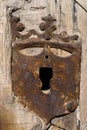 Vertical shot of an old door keyhole Royalty Free Stock Photo