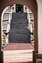 Vertical shot of an old stone staircase in a park in Buenos Aires Royalty Free Stock Photo