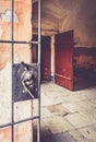 Vertical shot of opened doors in the Terezin concentration camp in the Czech Republic Royalty Free Stock Photo