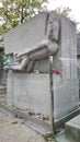 Vertical shot of Oscar Wilde's tomb. Paris, France. Royalty Free Stock Photo