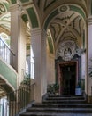 Vertical shot of Palazzo dello Spagnolo in Rione Sanita, Naples, Italy