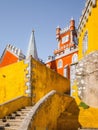 Vertical shot of Park and National Palace of Pena under the clear blue sky Royalty Free Stock Photo