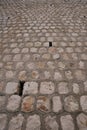 Vertical shot of a pavement with several breaches