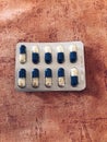 Vertical shot of pharmaceutical capsule pills