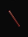 Vertical shot of the phases of a lunar eclipse in a dark black sky