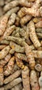 Vertical shot of a pile of turmeric