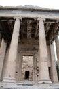 Vertical shot of the pillars of the Erechtheion in Athens, Greece