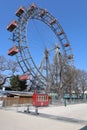 Vertical shot of the Prater ferris wheel during daytime, Vienna, Austria Royalty Free Stock Photo